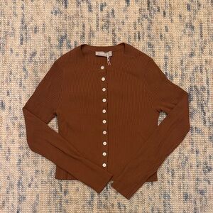 NWT Everlane Chestnut Ribbed Cardigan